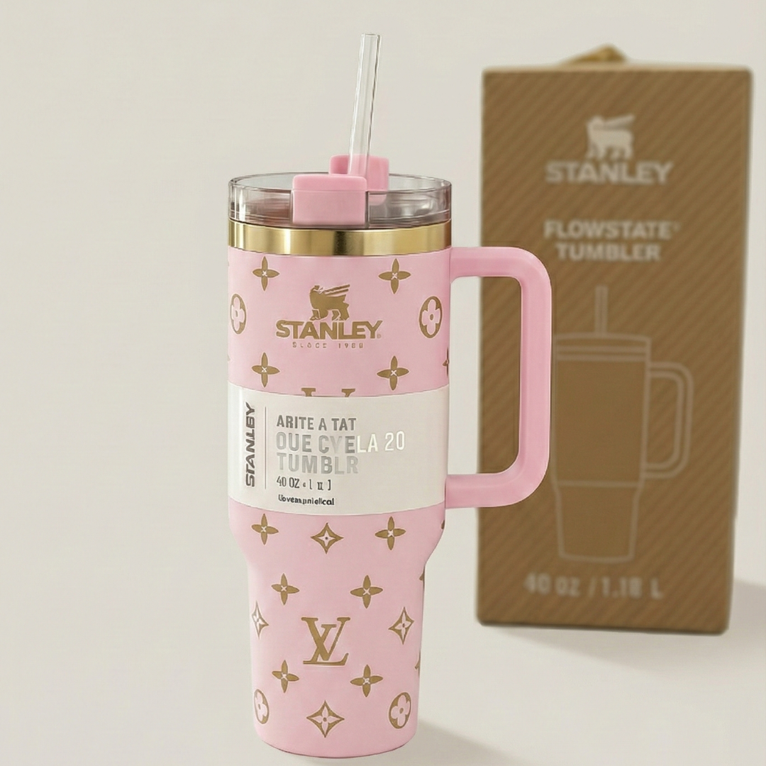 Luxus-Design Quencher Tumbler (1,2 l) – Zartrosa