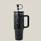 Holografischer Monogramm Quencher Tumbler (1,2 l) – Schwarz & Silber