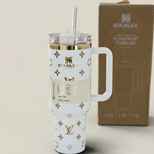 Luxus-Design Quencher Tumbler  (1,2 l) – Weiß