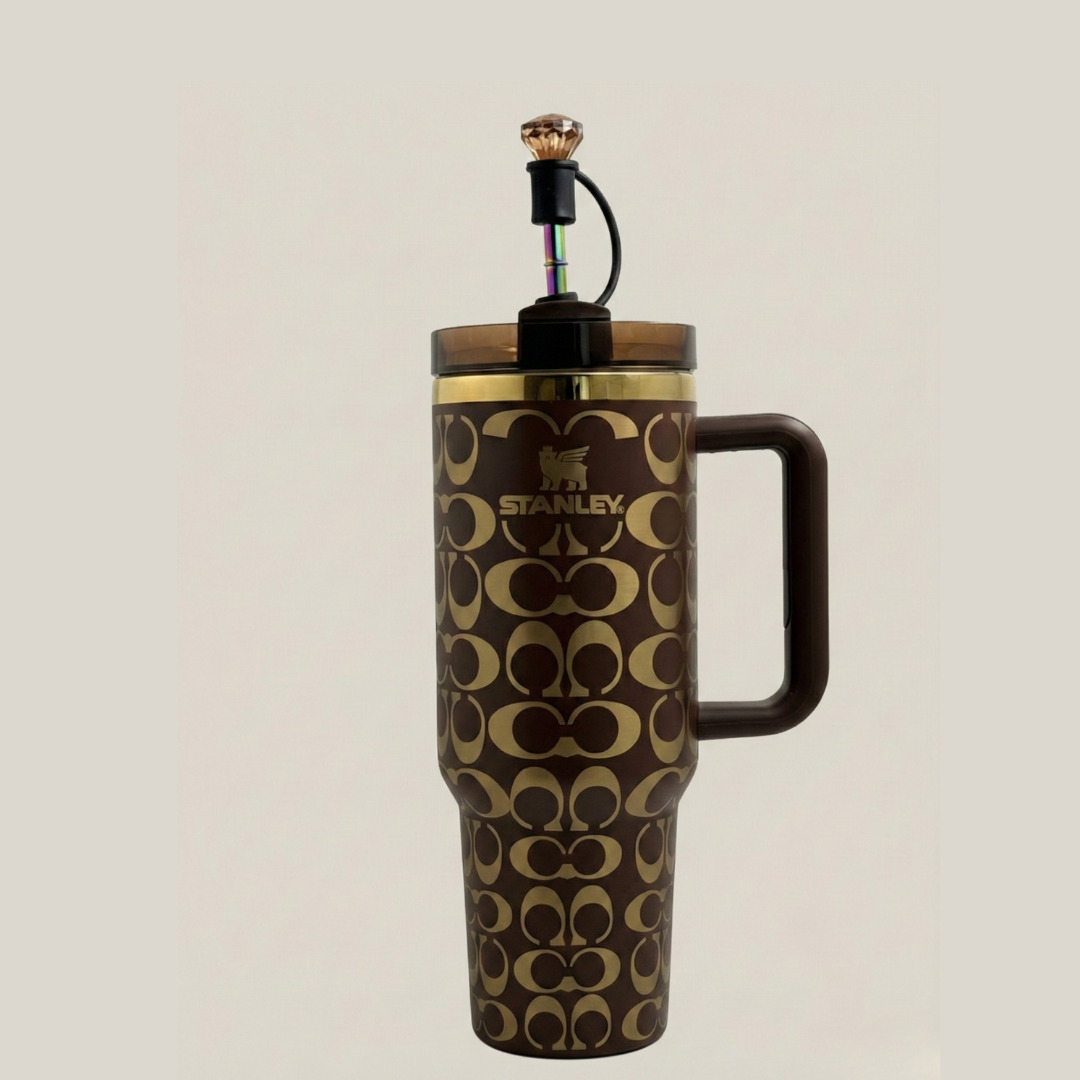 Holografischer Monogramm Quencher Tumbler  (1,2 l) – Braun