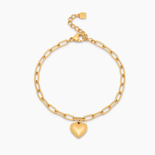 Büroklammer-Armband mit Herz-Charm