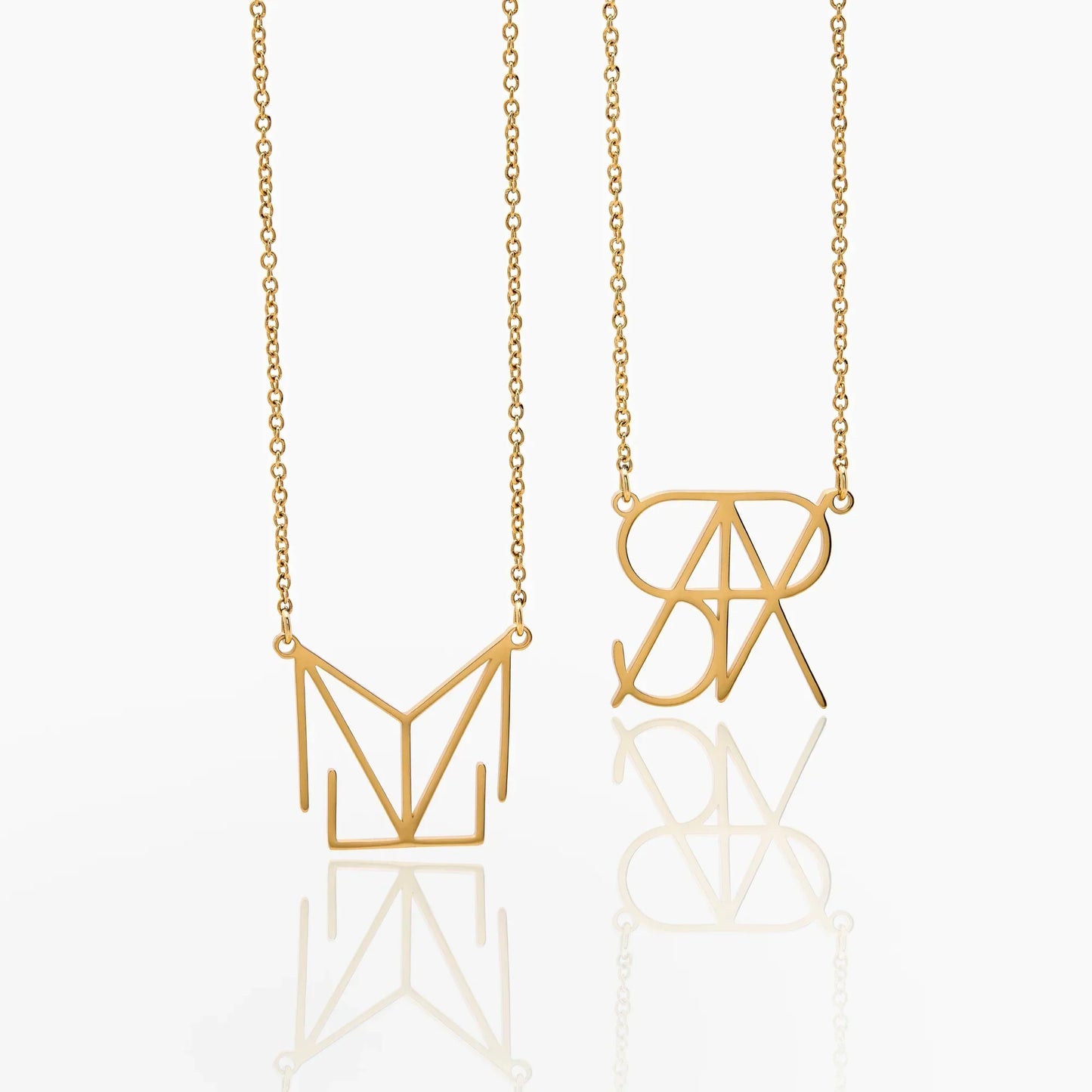 Minimalistische Monogramm-Namenskette