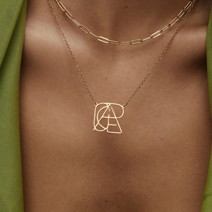 Minimalistische Monogramm-Namenskette