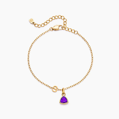 Geburtsstein-Initial-Charm-Armband