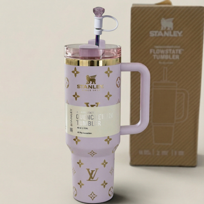 Luxus-Design Tumbler + Premium Schlüsselanhänger + Schmuck-Aufsatz – Flieder
