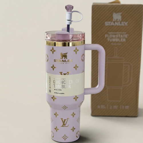 Luxus-Design Tumbler + Premium Schlüsselanhänger + Schmuck-Aufsatz – Flieder