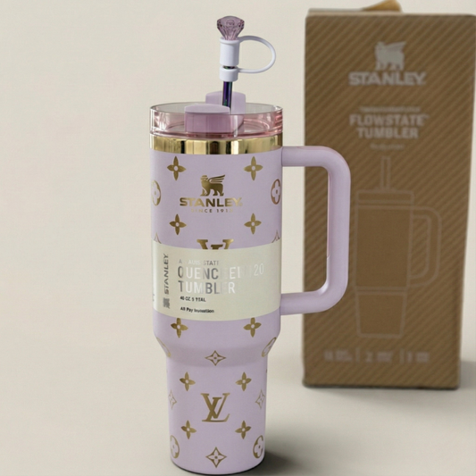 Luxus-Design Tumbler + Premium Schlüsselanhänger + Schmuck-Aufsatz – Flieder