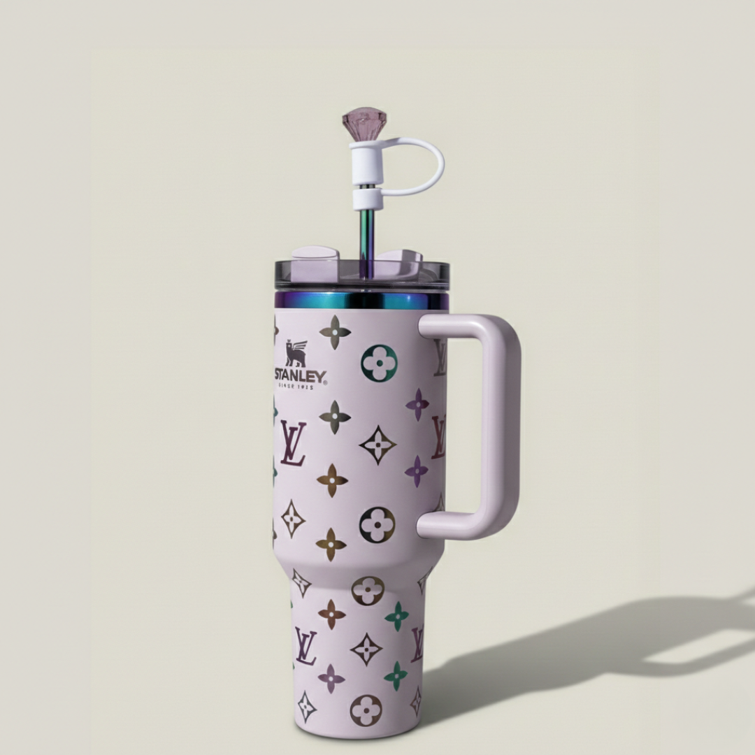 Luxus-Design Tumbler + Premium Schlüsselanhänger + Schmuck-Aufsatz – Flieder