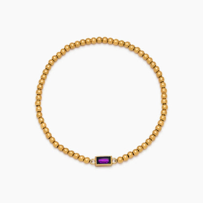 Goldenes Perlenarmband mit Geburtsstein