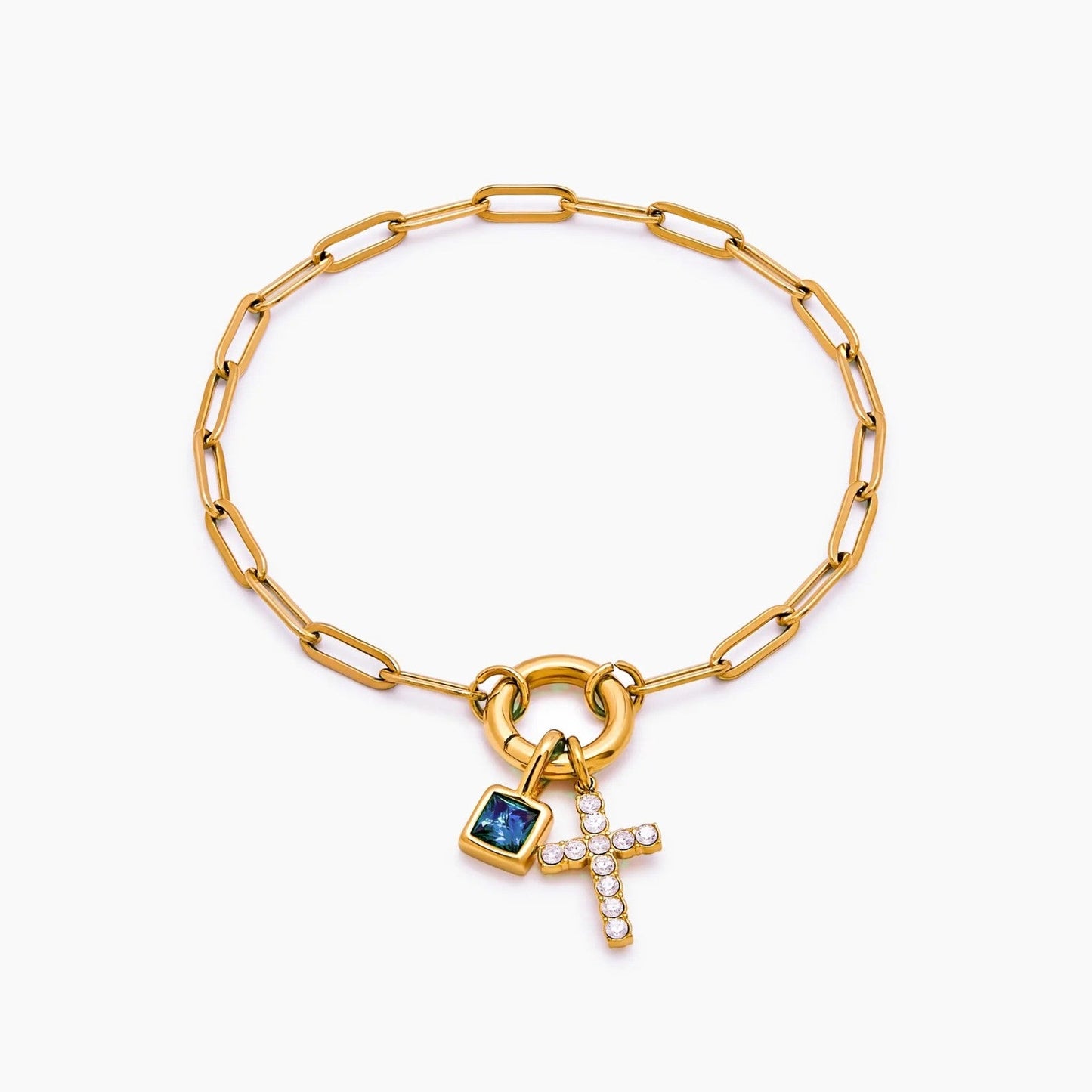 Büroklammer-Kreuz-Charm-Armband
