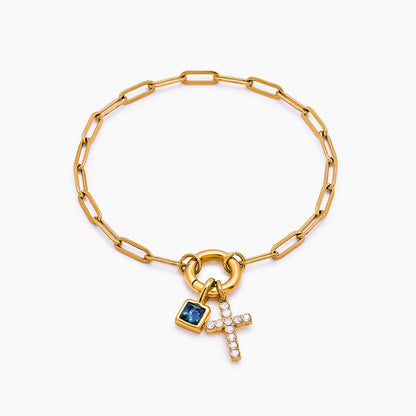 Büroklammer-Kreuz-Charm-Armband