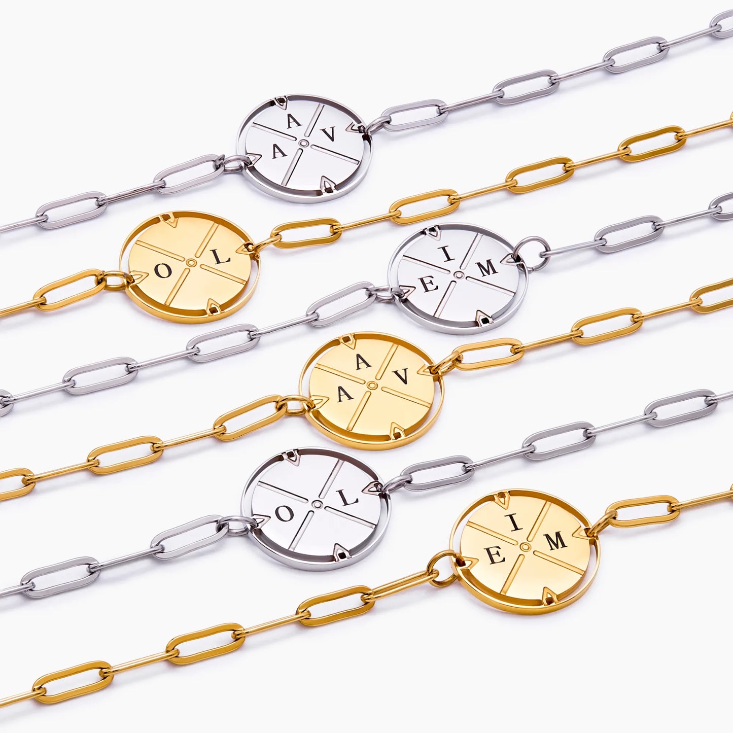 Graviertes Kompass-Armband