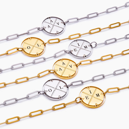 Graviertes Kompass-Armband