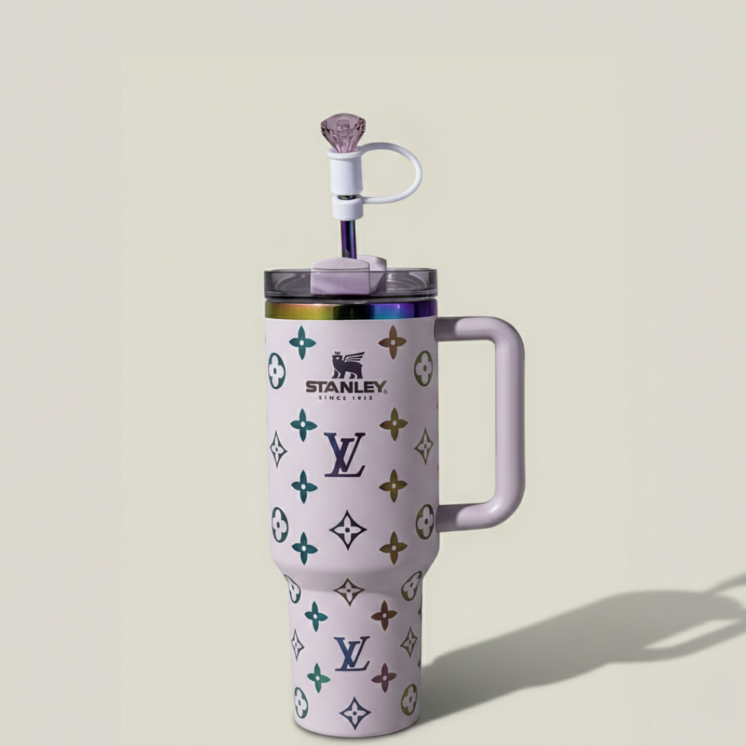 Luxus-Design Tumbler + Premium Schlüsselanhänger + Schmuck-Aufsatz – Flieder